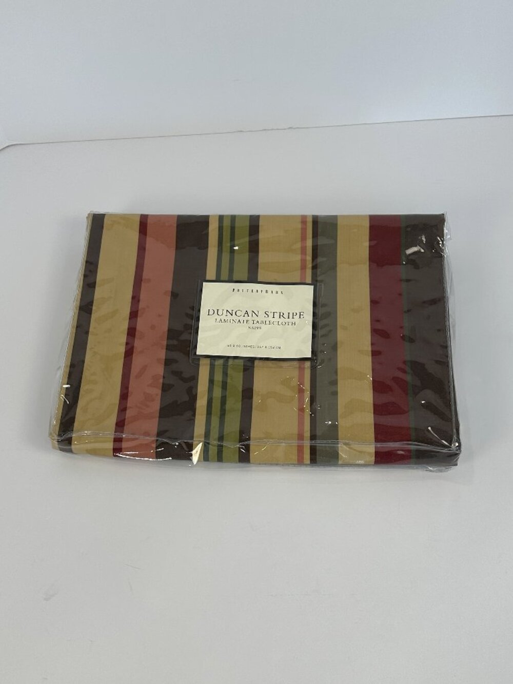 Pottery Barn Duncan Stripe Laminate Tablecloth NWT